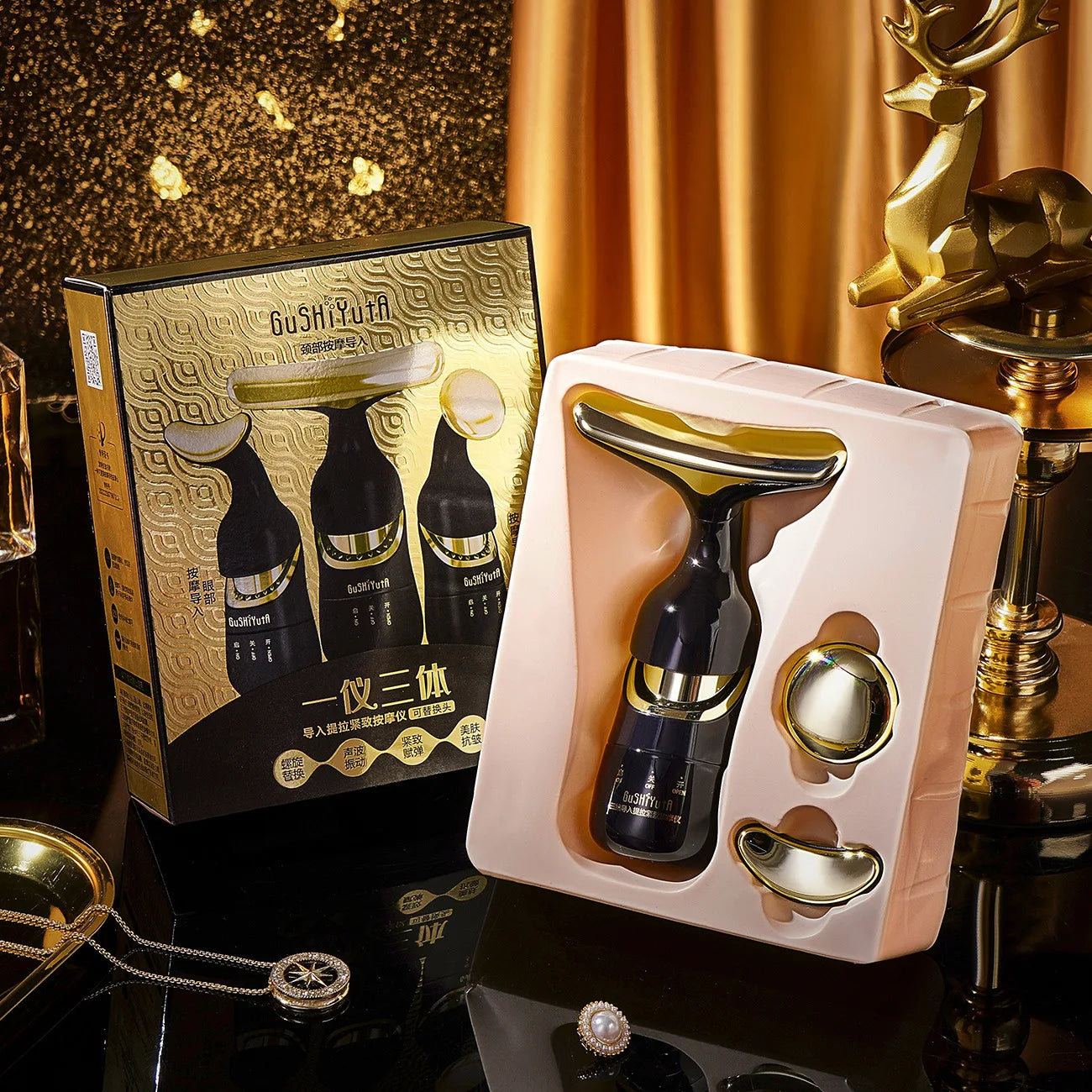 Relaxia™ | Masajeador Facial 3 en 1 - Antiarrugas y Piel Radiante